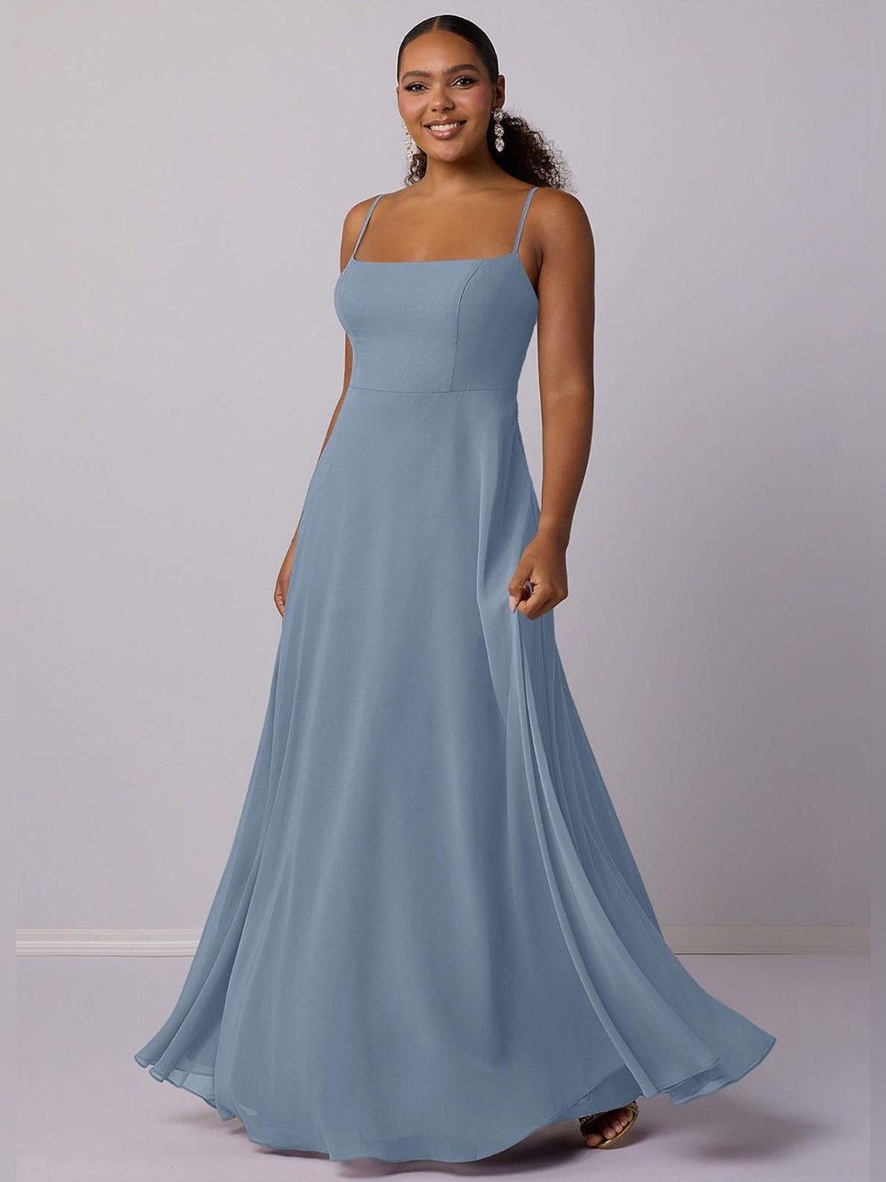 Barbie x AZAZIE 
Agave A-Line Chiffon Dress 
Dusty Blue